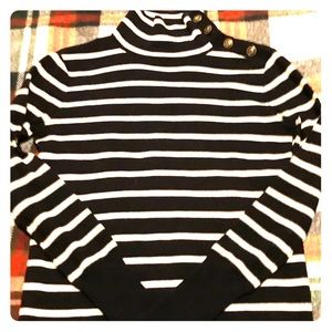 Jcrew mock neck striped sweater
